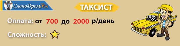 Вакансии подработки - таксист 