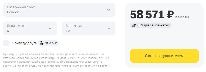 Потенциальный заработок представителя Т-Банка при работе по выходным